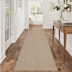 Easy Jute Rug 2.5x8: Indoor Outdoor Natural Boho Area Rugs for Hallway Patio Non Slip - Farmhouse Neutral Contemporary Carpet Mat for Entryway Kitchen Laundry Room Bedroom Washable