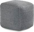 Anji Mountain Pouf Ottoman Foot Rest, Handmade Ottoman Pouf, Comfortable Foot Stool, Decorative Floor Seating for Living Room Decor, Bedroom & Home Décor Accent - Gray Maze