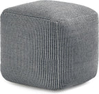 Anji Mountain Pouf Ottoman Foot Rest, Handmade Ottoman Pouf, Comfortable Foot Stool, Decorative Floor Seating for Living Room Decor, Bedroom & Home Décor Accent - Gray Maze