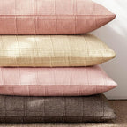 Foindtower Set of 2 Decorative Linen Check Throw Pillow Covers Neutral Farmhouse Vintage Cushion Covers Cozy Modern Boho Accent Home Decor for Sofa Chair Couch Bed Living Room,14×36 Inch,Light Pink