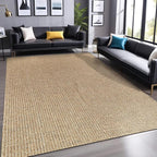 Easy Jute Rugs 5x7 Natural Color Living Room Indoor Outdoor Area Rug for Farmhouse Patio and Kitchen Rug High Traffic Washable Easy to Clean Solid Boho Woven Design Outside Carpet (5 x 7)