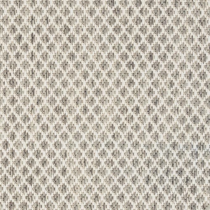 Nourison Home Courtyard Ivory Silver 8' x 10' Area Rug - Easy Clean, Non Shedding, Bed Room, Living Room, Dining Room, Kitchen (8' x 10')