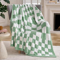Joiedomi Throw Blanket for Couch, Sage Green Checkered Knitted Blankets Gifts for Women Mom Girls, Cozy Cute Soft Throw Home Room Decor Aesthetic Women Mothers Birthday Gifts 50x70 Inches