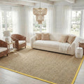 SAFAVIEH Area Rug 8x10 - Natural Fiber Collection - Large - Natural & Gold, Seagrass, Basketweave Pattern (NF114X)