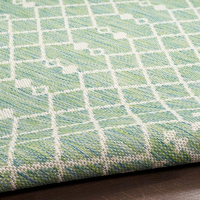 Nourison Home Positano Blue Green 5' x 7' Area Rug - Easy Clean, Non Shedding, Bed Room, Living Room, Dining Room, Kitchen (5' x 7')