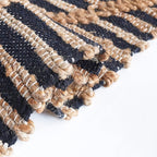 SAFAVIEH Area Rug 6x8 - Natural Fiber Collection - Black & Natural, Flat Weave Jute, Ideal for Living Room, Bedroom, Dining Space (NF378Z)