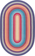 SAFAVIEH Washable Rug Outdoor Braided Collection - 4' x 6' Oval, Red & Orange, Handmade & Reversible, Non-Shedding & Easy to Clean, Ideal for Patio, Backyard, Mudroom (BRD308Q)