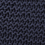 REDEARTH Square Hand Knitted Pouf - Foot Stool Ottoman Coffee Table - Cotton Cord Boho Pouffe - Poof Accent Footrest for Living Room - Bedroom - Library (16" x 16" x 16") - Navy Blue