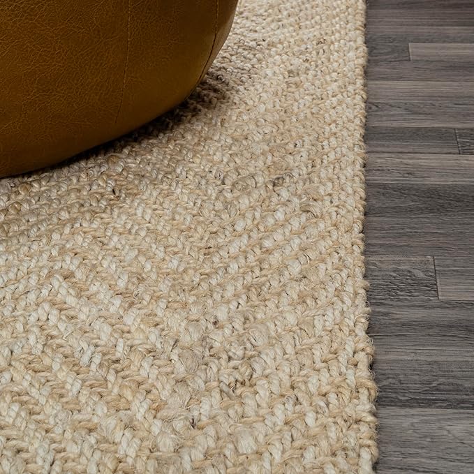 JONATHAN Y Espina Hand Woven Herringbone Chunky Jute Ivory Runner Rug, 2x8, Bohemian, Cottage, Easy-Cleaning for Living Room, Bedroom, Kitchen, Pet Friendly, Non-Shedding (NFR101B-28)