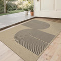 Easy Jute Rug 2x3: Indoor Outdoor Natural Boho Front Door Mat Non Slip - Farmhouse Neutral Contemporary Small Carpet for Entryway Kitchen Bathroom Bedroom Washable