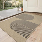 Easy Jute Rug 2x3: Indoor Outdoor Natural Boho Front Door Mat Non Slip - Farmhouse Neutral Contemporary Small Carpet for Entryway Kitchen Bathroom Bedroom Washable
