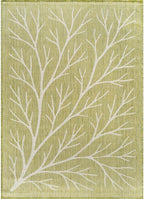 Washable Indoor Outdoor Rug 10x14 Modern Area Rugs Branch Pattern Non Shedding Waterproof Easy Clean Patio Deck Porch Living Room Bedroom Garden RV (10 X 14 Olive)