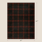 3x4 Retro Buffalo Plaid Indoor Entryway Rug - Front Door Mat Indoor Entrance, Non Slip Washable Rug for Kitchen, Living Room and Fireplace, Washable Easy Jute Red and Black Fall & Holiday Decor