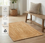 Jute Braided Small Rug, Natural - 2x3 Feet, Accent Reversible Hand Woven Doormat for Entryway, Kitchen, Living Room, Nursery | Rustic Neutral Front Door Floor Mat for Outdoor/Indoor Use - 24x36 Inches