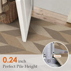 8x10 Easy Jute Outdoor Patio Rug Washable Brown Checkered Large Area Rug for Living Room Lightweight Non Slip No Sheding Carpet Balcony Farmhouse Bedroom Backyard Dining Room Deck