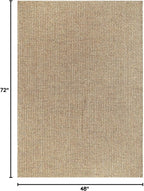Easy Jute Rugs 4x6 Natural Color Living Room Indoor Outdoor Area Rug for Farmhouse Patio and Kitchen Rug High Traffic Washable Easy to Clean Solid Boho Woven Design Outside Carpet (4 x 6)