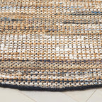 SAFAVIEH Cape Cod Collection Area Rug - 6' Round, Blue & Beige, Handmade Denim & Jute, Ideal for Living Room, Bedroom, Home Office, Dining Space (CAP153M-6R)