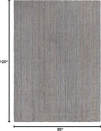 Unique Loom Braided Jute Collection Area Rug - Dhaka (7' 1" x 10' Rectangle, Gray)