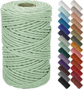 NOANTA Sage Macrame Cord 5mm x 109yards, Colored Macrame Rope Cotton Rope Macrame Yarn, Colorful Cotton Craft Cord for Wall Hanging, Plant Hangers, Crafts, Knitting