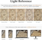Brown Multi Area Rug 5x7 Vintage Washable Distressed Living Room Carpet Large Indoor Non Slip Traditional Medallion Retro Low Pile Accent Throw Rug Bedroom Kitchen Office Dining Room