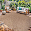 Washable Indoor Outdoor Rug 9x12 Weather Resistant Area Rugs Modern Solid Jute Rug for Porch Deck Balcony Backyard Patio Outside Carpet (9 X 12 Jute Beige)