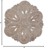 SAFAVIEH Area Rug 5' Round - Natural Fiber Collection - Grey, Handmade Jute, Decorative Boho Floral Design (NF360C)