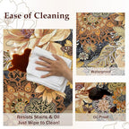 Boho Floral Kitchen Mats for Floor 2PCS Anti Fatigue Mats for Kitchen Floor Cushioned Non Slip Waterproof Memory Foam PVC Kitchen Rugs Set for Sink,Office,Laundry 17.3"x28"+17.3"x47"