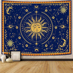 Spenlife Sun and Moon Celestial Tapestry Cosmic Tapestry for Bedroom Astral Tapestries Wall Hanging Bedroom Living Room Wall Art and Home Decor 60x80