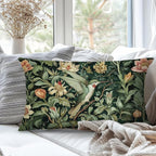 Vintage William Morris Hummingbird Pillow Cover 20x12,Rustic Green Hummingbird Bird Animal Floral Botanical Print Decorative Throw Pillow Covers for Home Bedroom Living Room