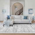 4x12 Wide Hallway Runners: Washable 12ft Runner Rug for Entryway Living Room Soft Vintage Non Slip Carpet Runner for Kitchen Dining Room Nursery Bedroom (Grey, 4x12ft)