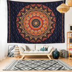 Edeesky Boho Mandala Tapestry Aesthetic Wall Hanging Psychedelic Hippie Butterfly Tapestries Vintage Wall Art Home Decor for Bedroom,Living Room,Dorm（Red