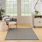 Nourison Home Positano Charcoal Ivory 5' x 7' Area Rug - Easy Clean, Non Shedding, Bed Room, Living Room, Dining Room, Kitchen (5' x 7')