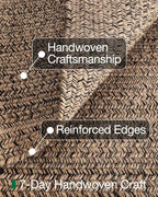 LUMI 8x10 Jute Area Rug for Living Room, Natural Handwoven Rugs Non Slip, Farmhouse Braided Carpets No Shedding for High Traffic, Dining Room, Indoor, Outdoor, Patio