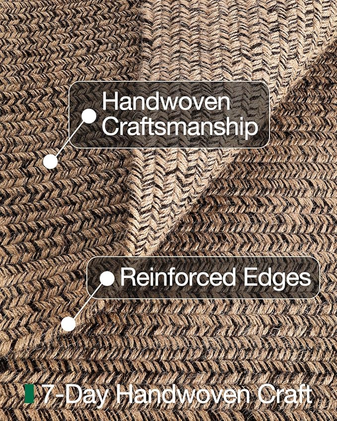 LUMI 5x8 Jute Area Rug for Living Room, Natural Handwoven Rugs Non Slip, Farmhouse Braided Carpets No Shedding for High Traffic, Dining Room, Indoor, Outdoor, Patio