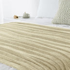 Chenille Throw Blanket for Couch 60"X 80" Twin, Soft Cozy Throws with Fringe Tassel for Bed Sofa Chair Cover, Lightweight Knitted Decorative Boho Blankets for Living Room, Light Beige