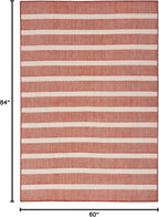 Nourison Home Positano Terracotta Ivory 5' x 7' Area Rug - Easy Clean, Non Shedding, Bed Room, Living Room, Dining Room, Kitchen (5' x 7')
