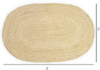 · REDEARTH · Oval Area Rug - 2'x3' Braided Natural Jute with Non-Skid Backing - Handwoven Boho Rug for Bedroom, Kitchen, Living Room - Farmhouse Aesthetic Home Decor - Durable Handmade Rug