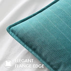MIULEE Pack of 2 Teal Decorative Pillow Covers 24x24 Inch Soft Chenille Luxurious Couch Throw Pillows Farmhouse Cushion Covers Euro Shams with Elegant Design for Sofa Bedroom Living Room Home Decor
