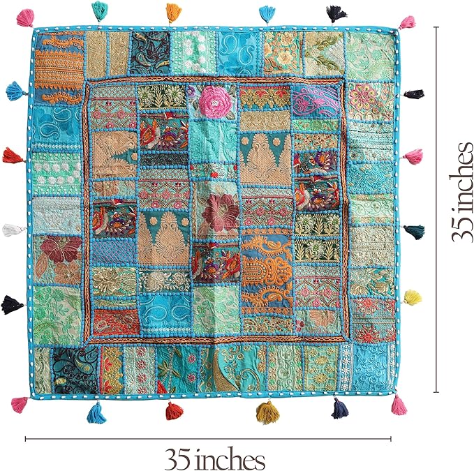THE ART BOX 35" X 35" Large Boxed Shaped Premium Hypoallergenic Square Stuffer Best for Meditation Floor Pillow Cover, Mandala Ottoman Cushion, Dog Beds, Lounger, Pet Beds