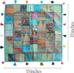 THE ART BOX 35" X 35" Large Boxed Shaped Premium Hypoallergenic Square Stuffer Best for Meditation Floor Pillow Cover, Mandala Ottoman Cushion, Dog Beds, Lounger, Pet Beds
