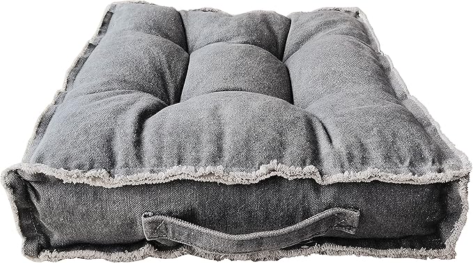 Square Thick Floor Seating Cushions,Solid Thick Tufted Cushion Meditation Pillow for Sitting on Floor,Tatami Pad for Guests or Kids Reading Nook, oga Living Room Sofa Balcony Outdoor(Darkgray)