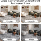 GENIMO 6x9 Area Rugs for Living Room, Machine Washable Non Slip Rugs, Low Pile Lightweight Print Rug for Bedroom, Dining Room, Home Office, Vintage Grey