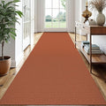 EARTHALL Runner Rug 3x14 Ft Washable Runners for Hallways Extra Long Woven Non Slip Entryway Runner Braided Kitchen Runner Indoor Outdoor Carpet Runners for Stair, Hall, Foyers, Rustic Orange/Tan