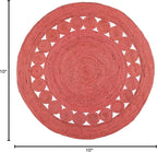 SAFAVIEH Area Rug 10' Round - Natural Fiber Collection - Large - Rust, Handmade Jute, Boho Farmhouse Braided Design (NF364P)