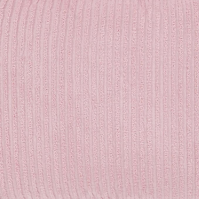 Better Trends Jullian Collection is Super Soft and Light Weight in Bold Stripes Design 100% Cotton Tufted Unique Luxurious Machine Washable Tumble Dry, King Sham, Pink