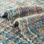 Multi-Color Pink Blue Cable Woven Throw Blanket for Couch,50"X60" Boho Style Textured Blankets for Home Decor,Super Soft Warm Cozy Chunky Blanket with Decorative Tassels for Bed
