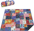 Extra Large Picnic Blankets Waterproof Foldable (80 "x 80") Beach Blanket Waterproof Sandproof,3-Layer Thicking Mat Outdoor Packable Camping Blanket