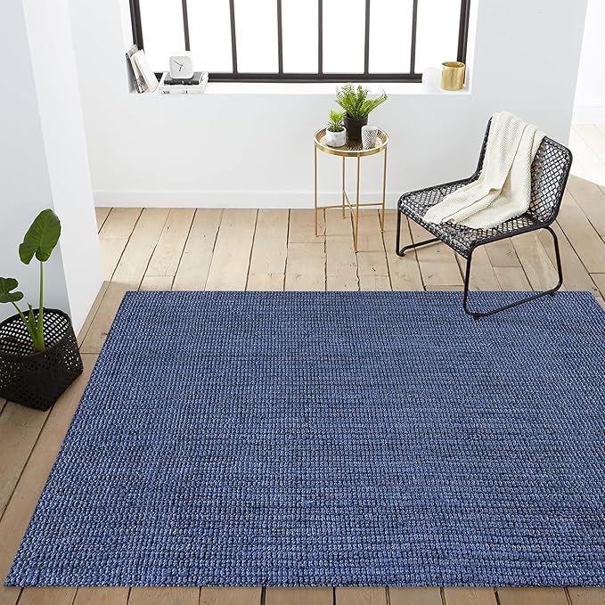 JONATHAN Y Pata Hand Woven Chunky Jute Navy Indoor Area Rug, 6x9, Bohemian, Rustic, Cottage, Easy-Cleaning for Living Room, Bedroom, Kitchen, Non-Shedding (NRF102D-6)