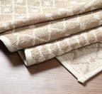Cotton Morroccan Area Runner Rug 27x45 Inches - Beige, Non Slip Soft & Sturdy Patio Runners Ideal for Hallways, Entryway, Kitchen, Bedroom | Machine Washable Neutral Boho Door Mat for Bathroom