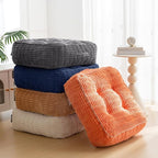 8" Washable Floor Pillow Cushion for Adults, Meditation Cushion Pillow, Removable Tufted Blended Corduroy Cover, Large Square Floor Sitting for Tatami Living Room or Yoga, 2Pack, Machine Washable